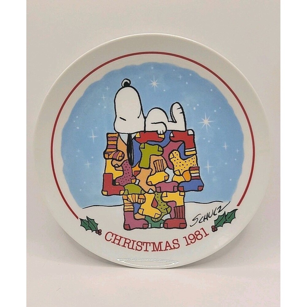 Vintage Schmid SNOOPY Peanuts Plate 1981 "A Christmas Wish" Limited Edition